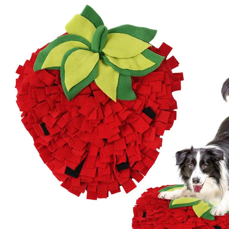 Pet Sniffing Mat Interactive Pet Slow Feeder Mat Pet Forage Mat Slow Feed Mat With Strawberry Shape For Dog Puppy Cat Rabbit