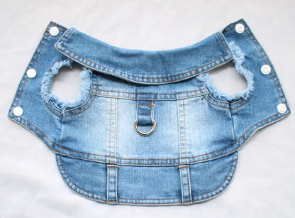 NEW Dog Denim Jacket with Leash Dring, Spring Summer Pet Jeans Vest Clothes for Small Medium Dogs Chihuahua Yorkies Bulldog