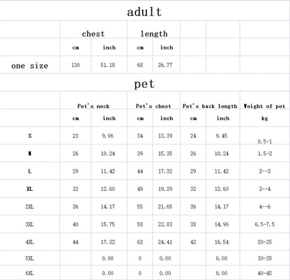 The New Dog Costume  Dog Clothes for Small Dogs Parent-child Wear Spring and Autumn Pure Cotton Three Colors Seven Sizes