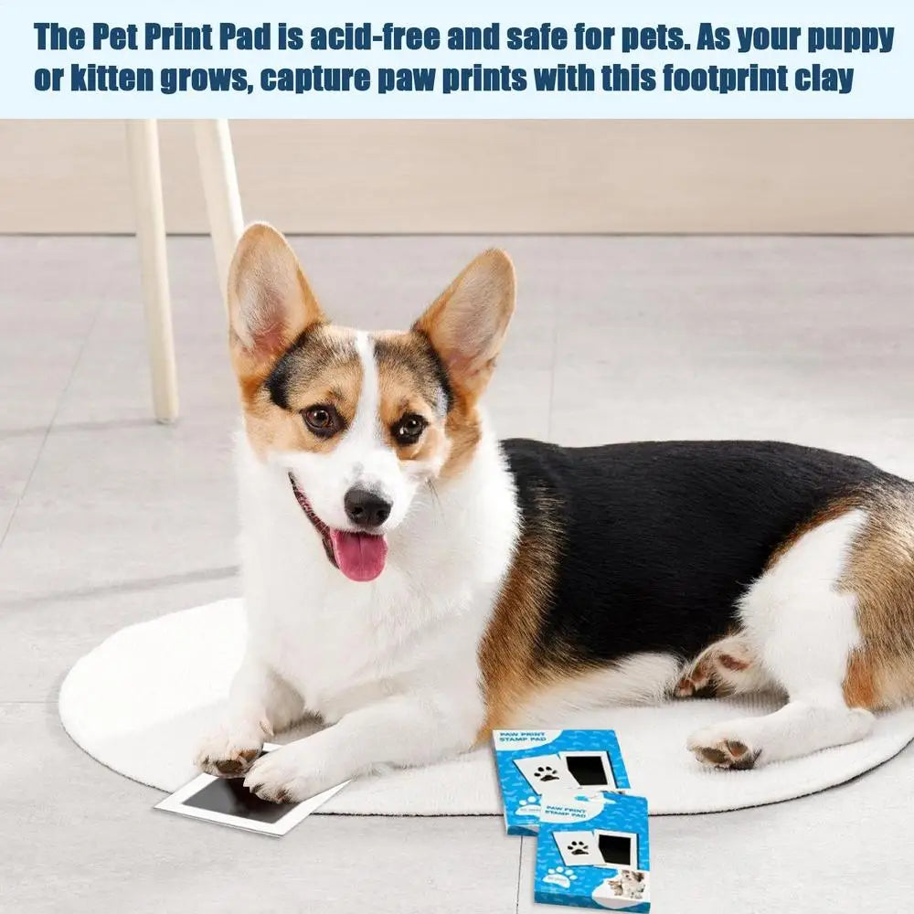 Pet Handprint Footprint Kit Clean Touch Baby Foot Printing Kit Keepsake Pawprint Maker Safe Non-toxic Inkless Inkpad Kits