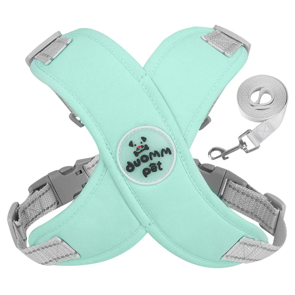 New breathable pet chest harness vest style reflective dog leash pet leash