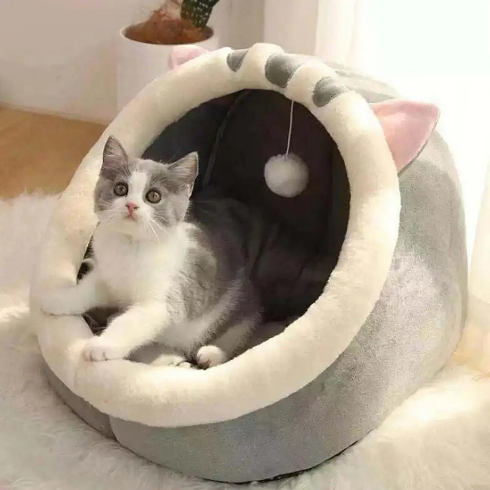 Cat Bed Warm Pet House Kitten Cave Cushion Cat House Round Cat Cushion Cat House 2 In 1 Warm Cats Basket Pet Sleep Bag
