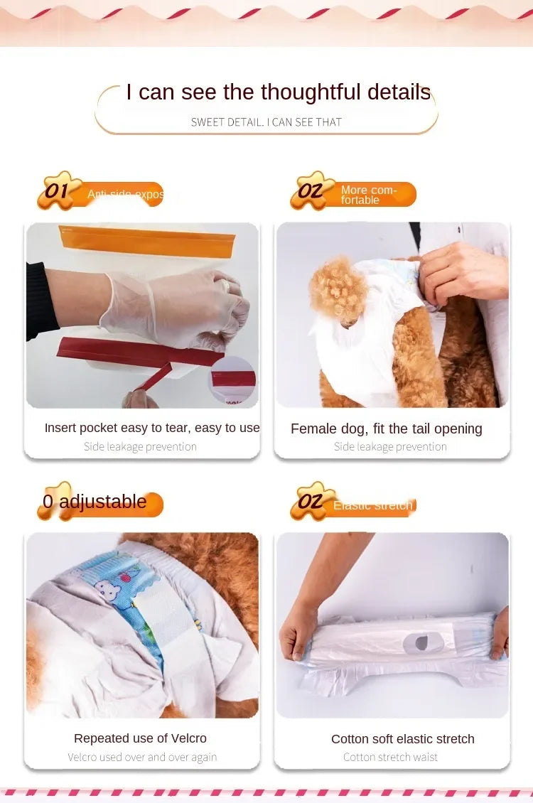 Pet Diapers, Puppies' Menstrual Diapers, Male Dogs, Female Dogs, Physiological Pants