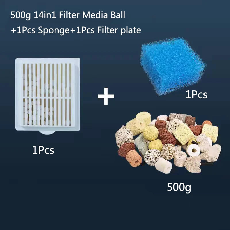 Wall Mounted Fish Tank Filter Replacement Plate Aquarium Biochemical Sponge Filter Media Ball Material Efficient  Filtration