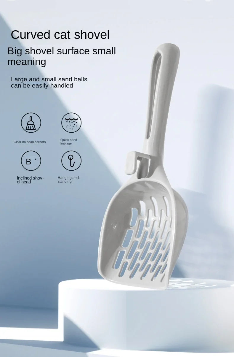 Cat Litter Scoop Plastic Cat Litter Shovel With Base Self Cleaning Cat Litter Box Shovel Kitten Toilet Clean Tools Cat Supplies