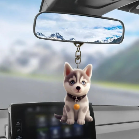 Husky Dog Cartoon Acrylic Keychain Cute Puppy Acrylic Pendant Versatile Charm for Car Mirror,Backpacks,Home,Festive,Gift & Decor