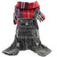 Black Dog Denim Jumpsuit Plaid Shirt Overalls for Dogs, Spring Clothes for Small Dogs Puppy Yorkie Jeans Jacket Pet Apparel