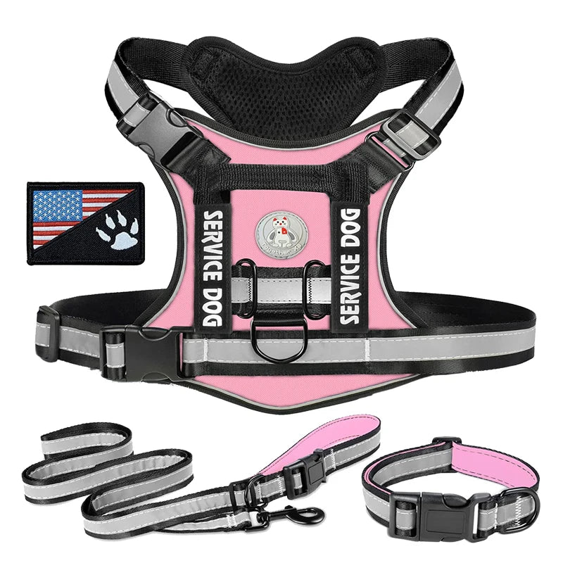 Doberman Dog Harness Collar Leash Set Walking Pet Vest Harnesses for Medium Large Dogs German Shepherd mascotas Chain Supplies