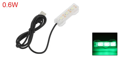 UXCELL Mini Aquarium Lamp USB Aquarium Lightings LED Desktop 3 Lamp Beads Fish Tank Light White/Blue/Red/Green/Yellow Light