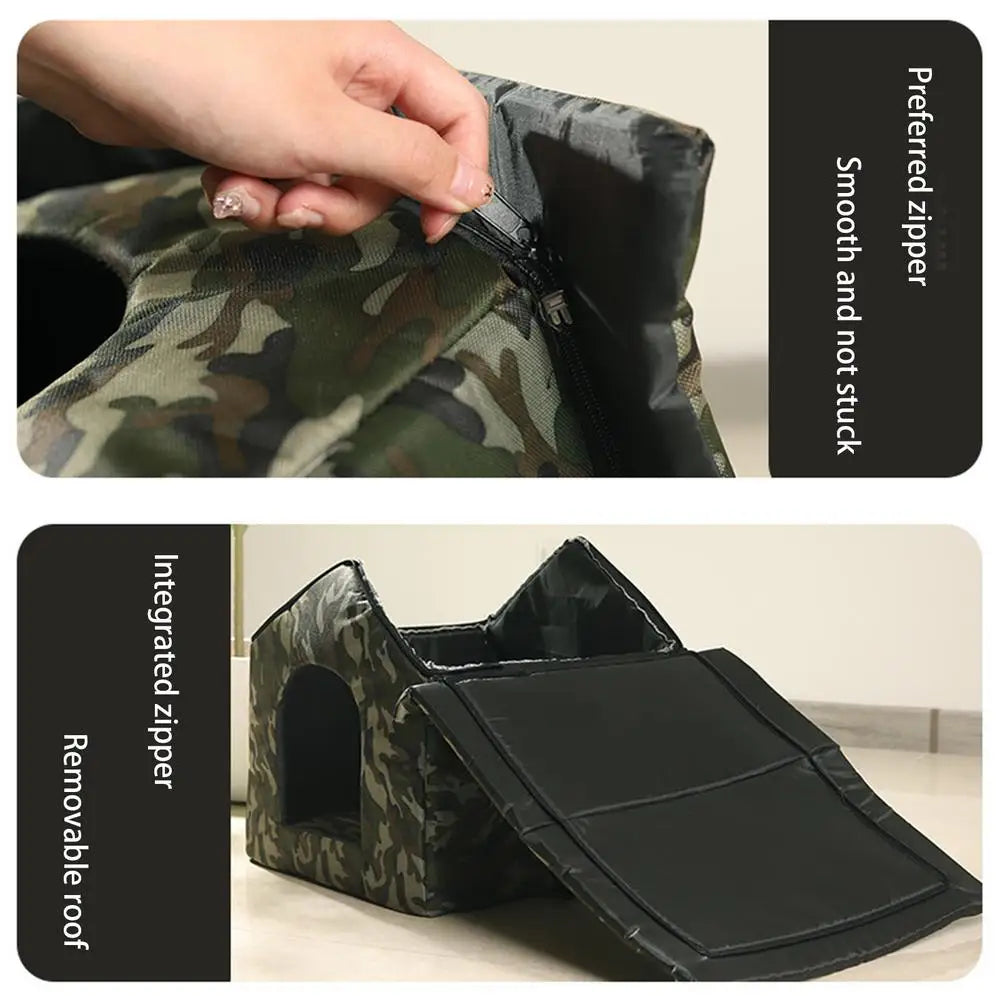 Outdoor Dog Bed Waterproof Roof Bed Waterproof Warm Dog Kennel Winter Tent Dog Nest Thickened Cold-Proof Nest Cat House