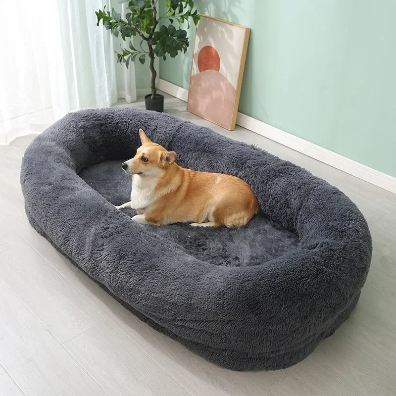 Large Kennel Pet Pad Human Dog Bed Winter Warm Pet Supplies Removable and Washable Sofa Lazy Can Sleep and Lie Down