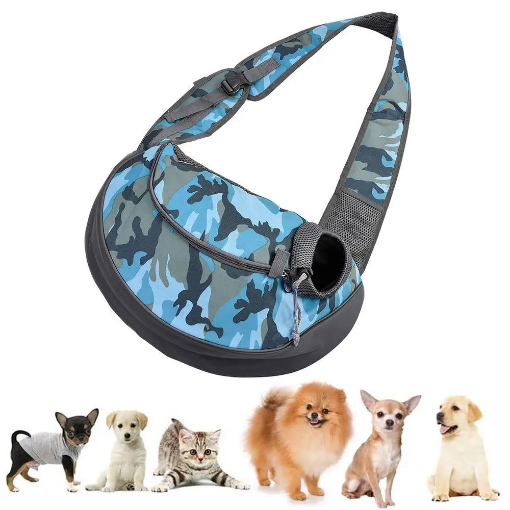 Dog Cat Sling Carrier Breathable Crossbody Puppy Carrying Purse Bag Thick Padded Adjustable Shoulder Strap Sling Bag Carrier For