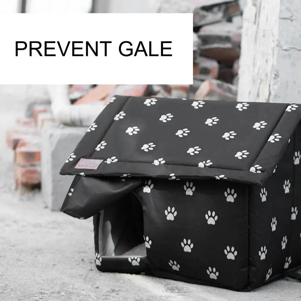 Waterproof Cat House Weatherproof Pet House For Small Dogs Cats Pet Bed Nest With Inner Pad Portable Outdoor Cat Accessories