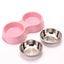 Pet Stainless Steel Bowls Double Puppy Dog Food and Water Bowls Set Cat Bowls Pet Feeder Dishes Dual Bowls for Small Dogs Cats