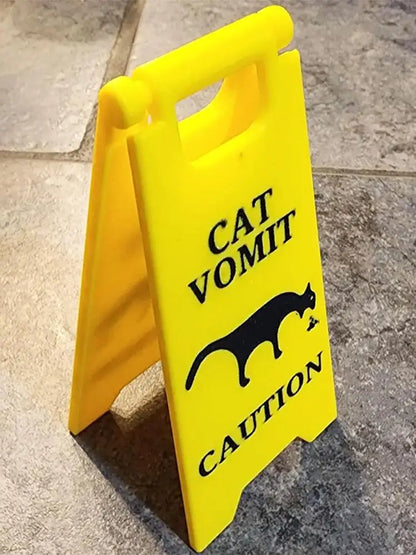 Cat Dog Vomit Caution Sign Funny Creative Dog Cat Vomit Caution Sign 3D Printed Yard Sign Cat Dog Vomit Warning Sign Board