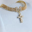 AAA Zircon Cross Cat Accessories Pet Necklace Adjustable Rose Gold Collar for Small Medium Puppy All Season Birthday Neck Gear