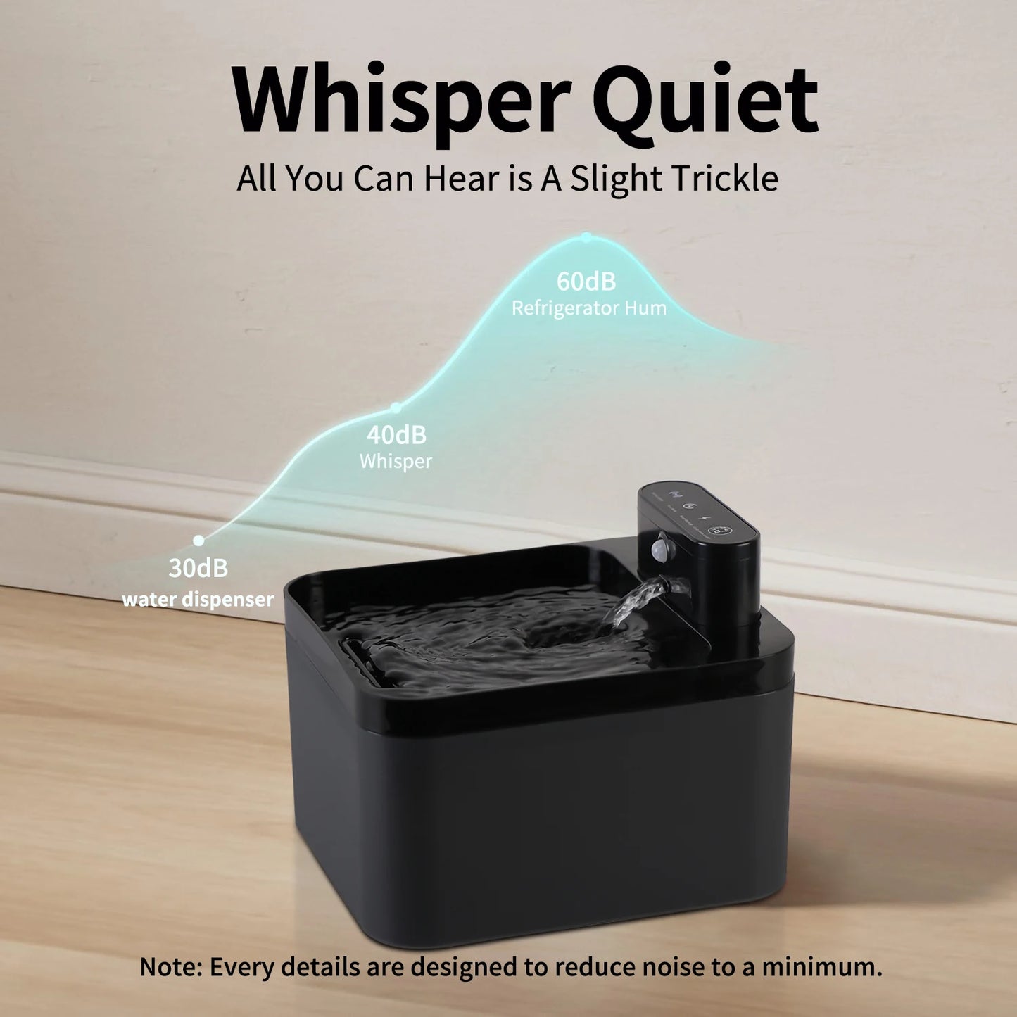 2.2L Cat Water Fountain Battery Operated Automatic Pet Water Fountain with Motion Sensor Dog Water Dispenser Cat Accessories