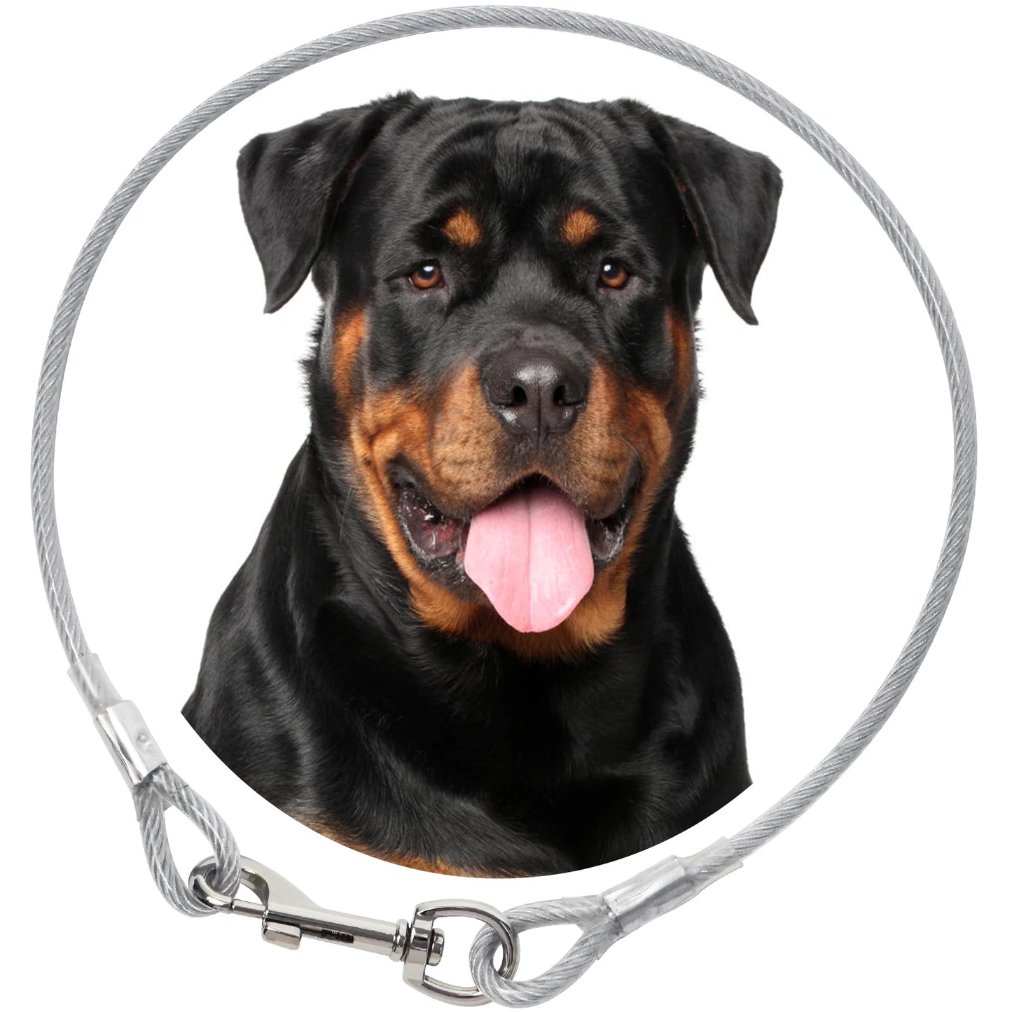 Silver PVC Coated Steel Wire Rope Traction Hook Dog Leash Cable For Big Dogs replacement