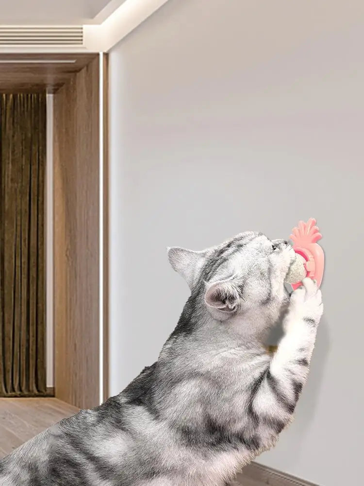 Catnip Wall Spin Ball Catnip Ball Toy Edible Cat Catnip Toys Promotes Digestion Enhances Appetite Wall Cat Lick Ball for Cat