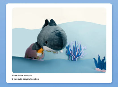 12cm Cartoon Cute Shark Fried Shrimp Cat Plush Doll Pendant Charm Package Pendant