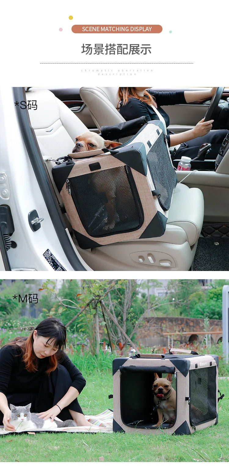 Car kennel dog cage four seasons universal dog house summer pet out cat cage portable folding dog tent summer