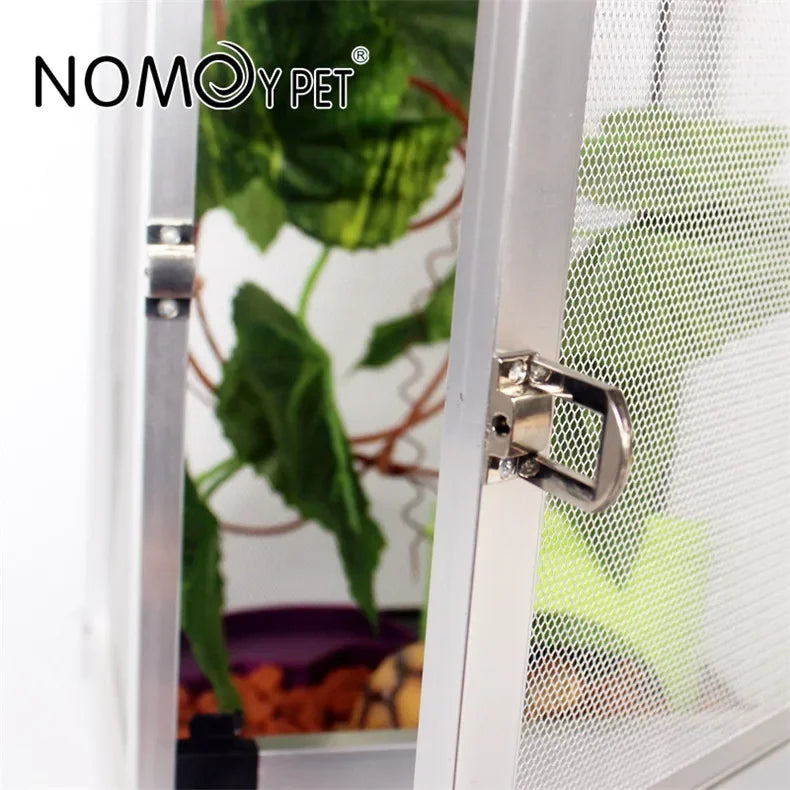 Reptile Detachable Habitat Tank Terrarium Transparent Aluminium Air Screen Cage Front Opening Door Full View Lizard Chameleon