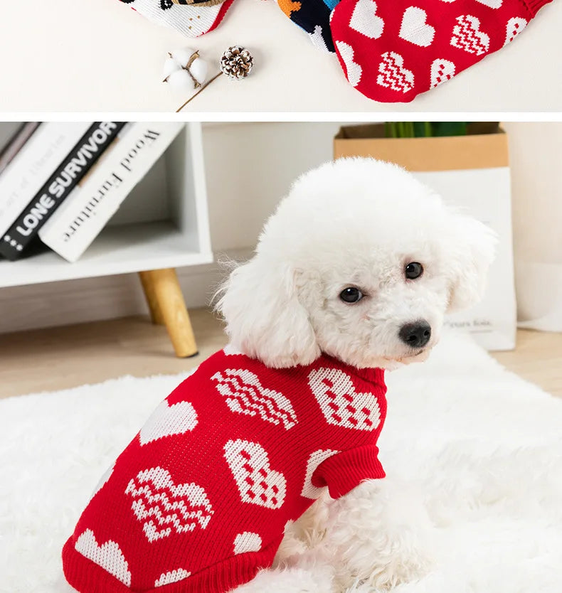Warm Medium Dog Clothes Dog Sweaters for Small Dogs chihuahua Winter Puppy Clothing Cat Knitted Jumper Vest Pet Supplies