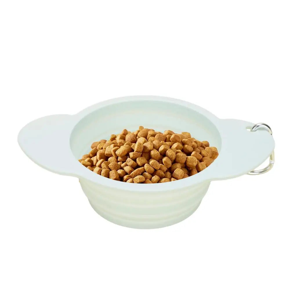 Dog Bowl Pet Collapsible Bowls Silicone Portable Foldable 600ml Dog Feeder Dog Dispenser Water Or Food Pet Feeding Watering Dish