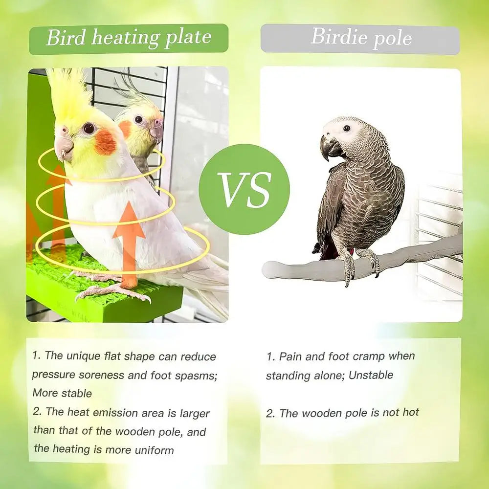5W Bird Perches Heating Bird Perch Platform Safe Bird Perch Standing Warmer Pet Heated Toy For Birds Parrot Hamsters Chinchillas