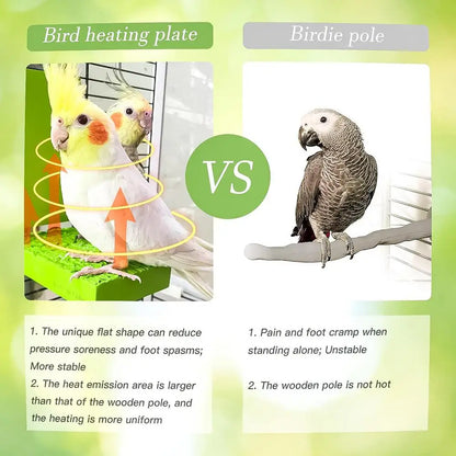 5W Bird Perches Heating Bird Perch Platform Safe Bird Perch Standing Warmer Pet Heated Toy For Birds Parrot Hamsters Chinchillas