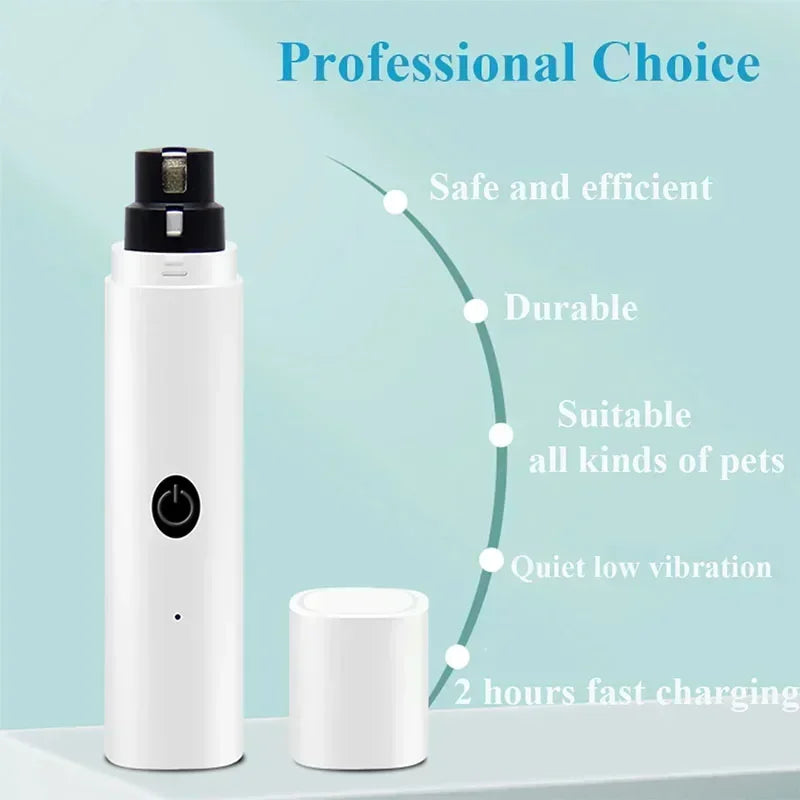 Electric Dog Nail Clippers for Dog Nail Grinders Rechargeable USB Charging LED Light Pet Quiet Cat Paws Nail Grooming Supplies