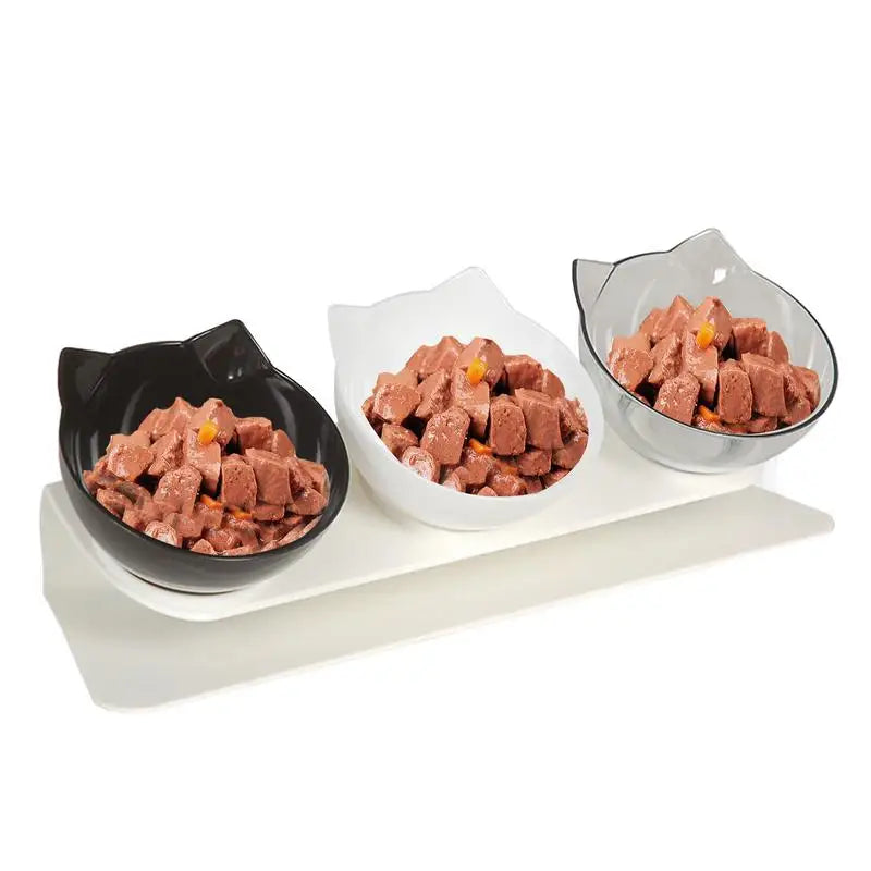 Dog Bowls Elevated Anti-Vomit Tilted Water And Food Feeder With 3 Dishes Pet Feeding Accessories For Cat And Dog Bowls For Dry