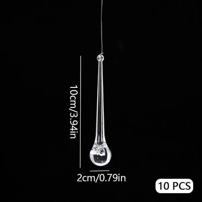 10Pcs Transparent Acrylic Hummingbird Hanging Ornaments Crystal Bird Pendants Wedding Party Living Room Home Ceiling Decorations