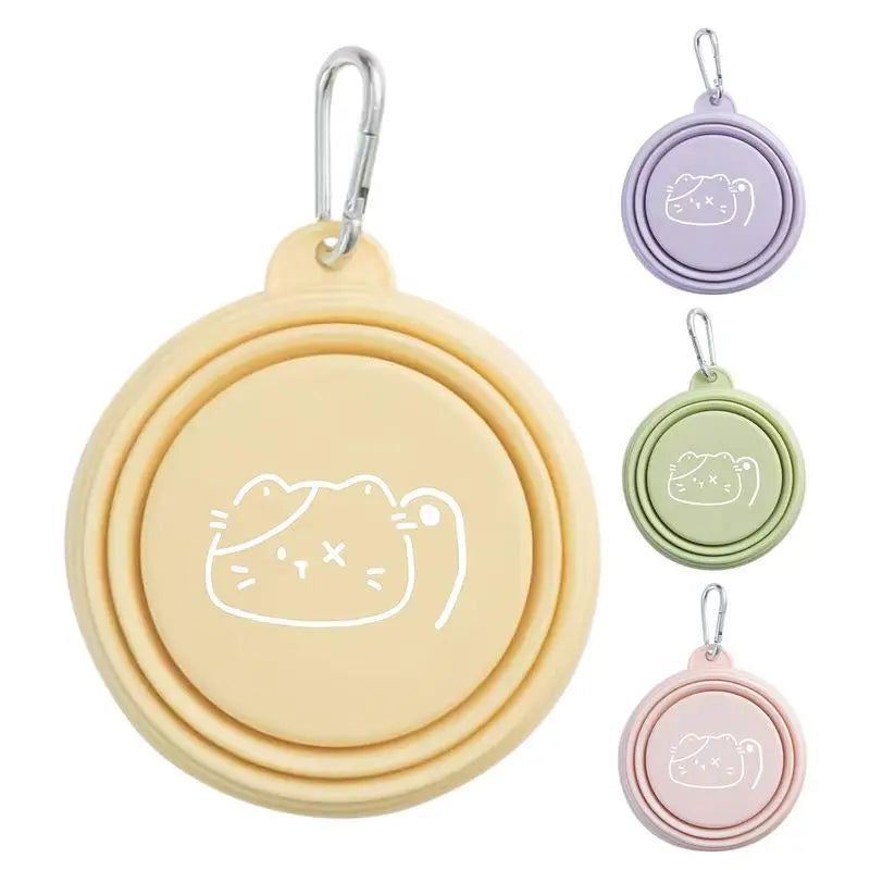 Dog Travel Folding Bowl Foldable Bowls for Cats Dogs Feeding Watering Feeding Dish Pets Drinking Cup Outdoor Puppy Water Bag
