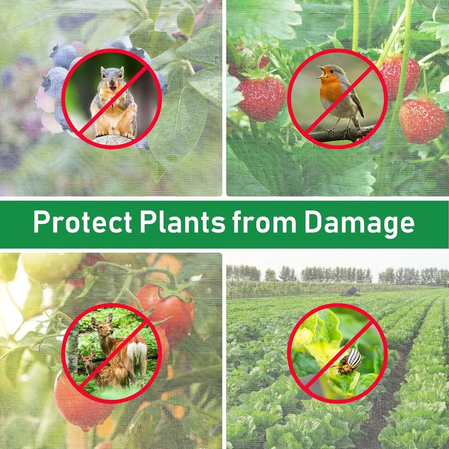Garden Plant Insect Netting Vegetable, Flower and Fruit Care Cover Netting Pest Control Bird-proof 60 Mesh Protective Netting