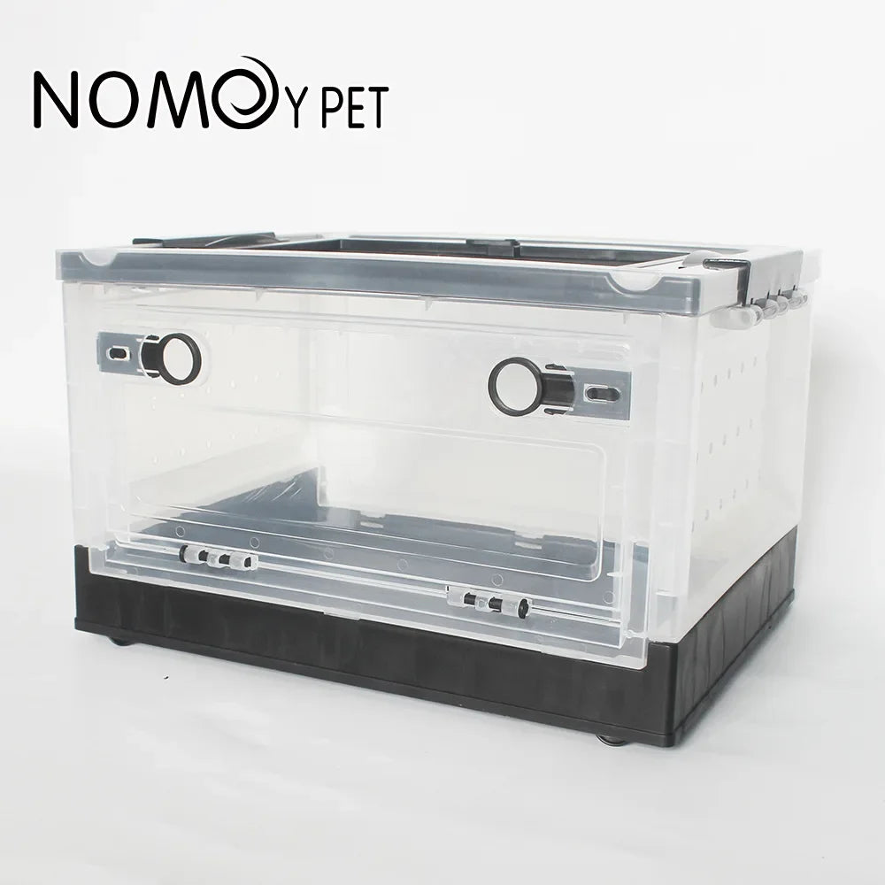 Foldable Reptile Feeding Box Anti-Drop with Screen Ventilation Spider Lizard Reptile Terrarium Hatching Container Habitat