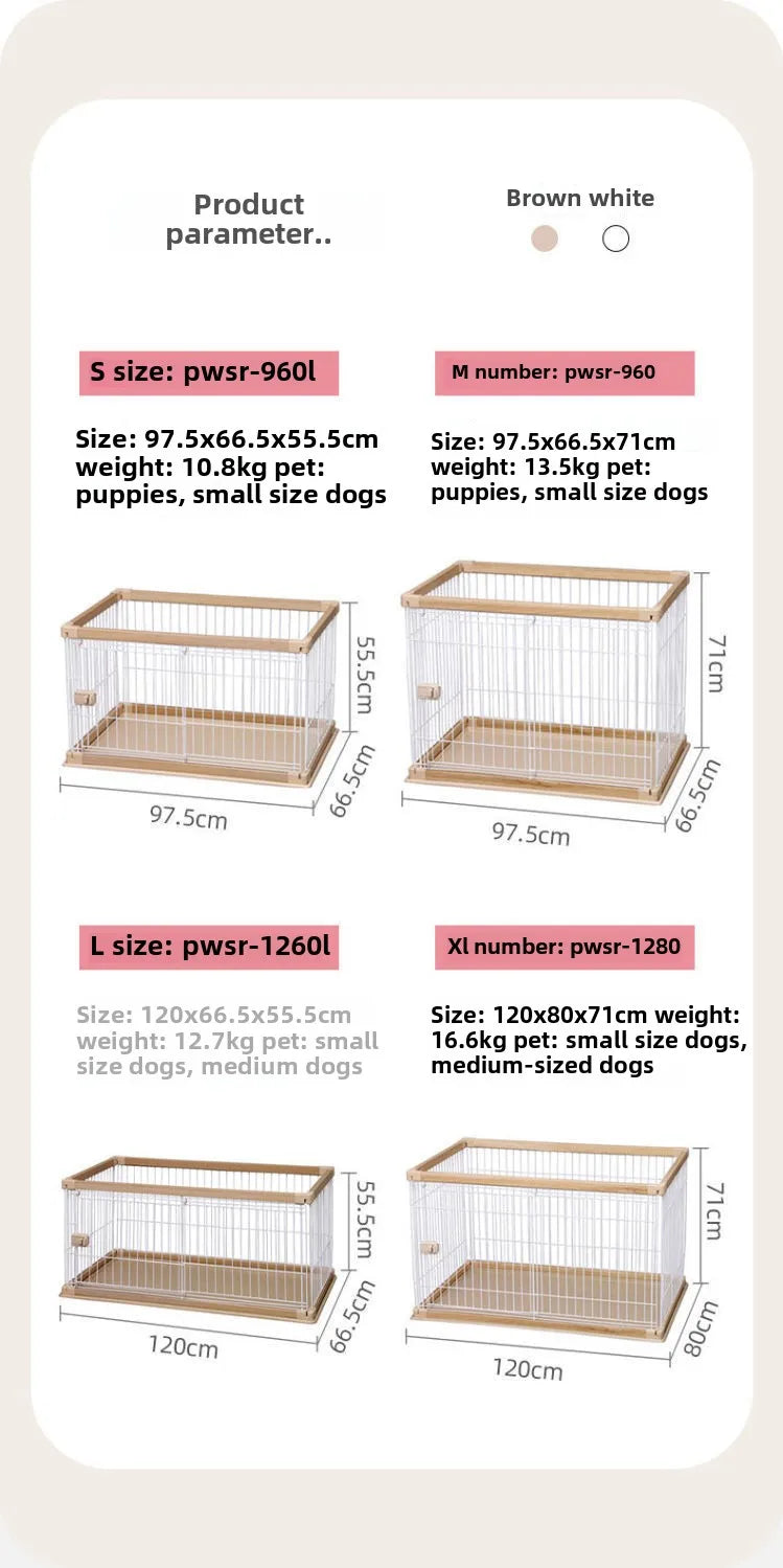 Dog Cage Alice Dog Cage Medium and Small Dog Shiba Inu Bulldog Pet Kennel Fence Indoor Fence