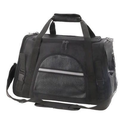 UXCELL Pet Carrier Puppy Carrier Dog Bags for Small Cats Dogs Puppies Up to 13 Lbs Black 600D Oxford Cloth Pet Carriers