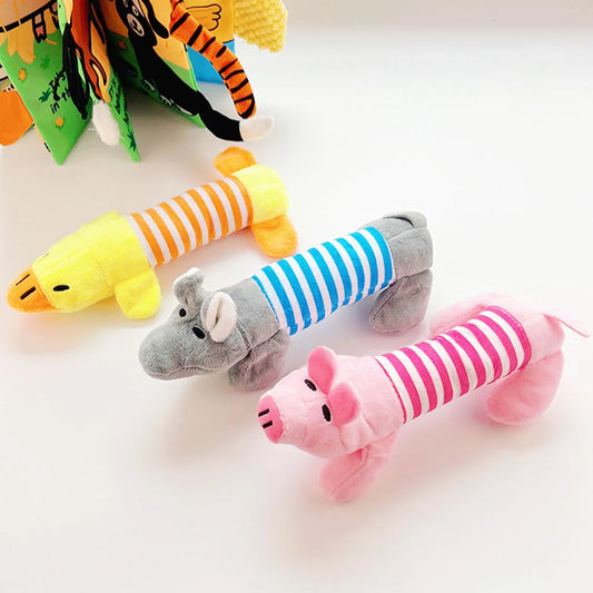 Molar Dog Toy Plush Supplies for All Puppies Pet Squeak Chew Toy Funny Durable Chew Elephant Duck Pig Toy for Dogs Pet Products