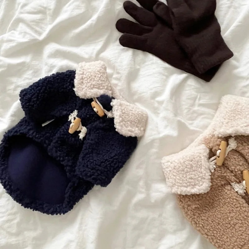 Fleece Dog Clothes Cardigan Pet Dog Coat Puppy Jacket Chihuahua French Bulldog Dog Overalls Small Dog Clothing Warm Costumes
