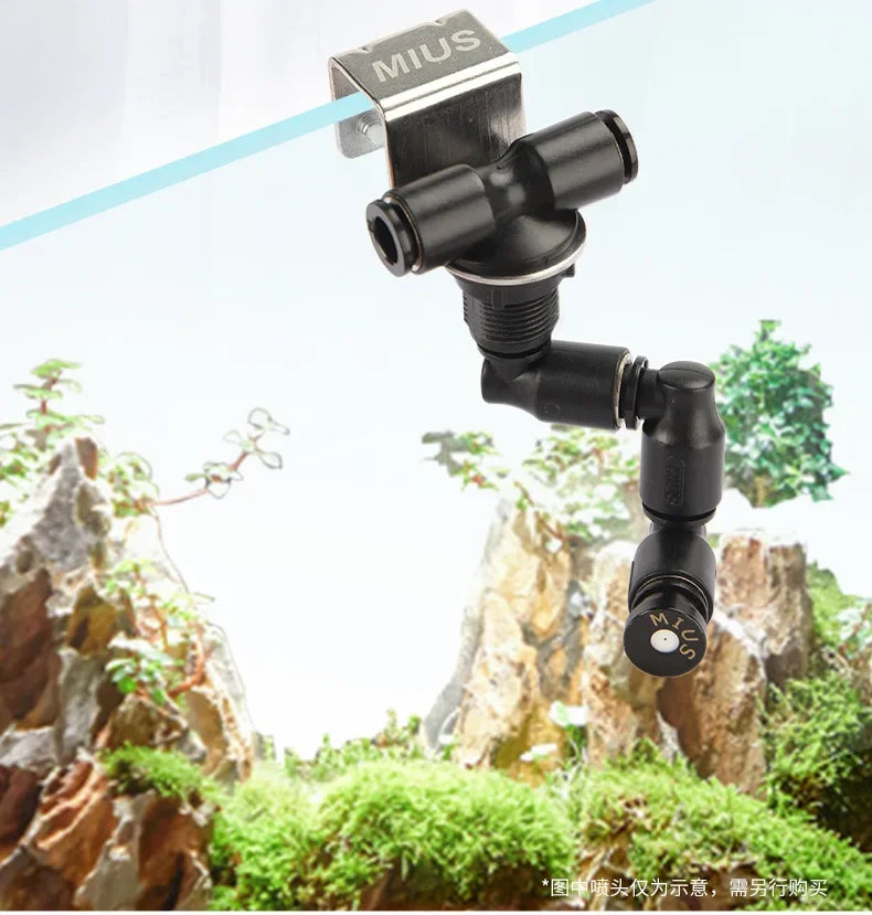 MIUS Stainless Steel Misting Sprinkler Hanger Wall Mount Durable Sprinkler Glass Hook Terrarium Greenhouse Fog Mist System