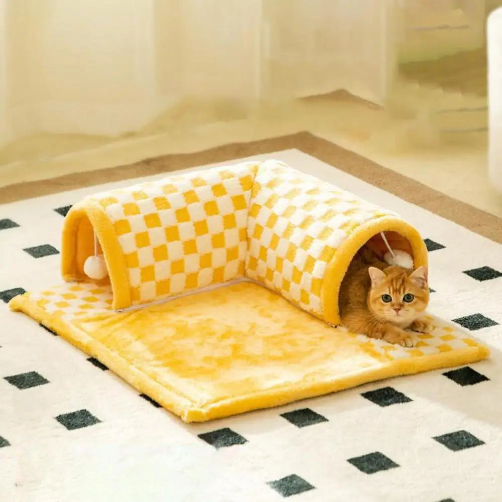 Cat Tunnel 2 In 1 Extensible Tunnel Toy Bed Tunnel Bored Cat Pet Toys Interactive Play Toy Pet Stuff Accessories For Pet Cats