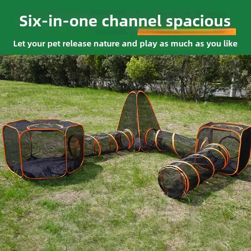 Amazon new outdoor cat with road outdoor dog tent dog game channel pet cage dog cage cat cage pet pass