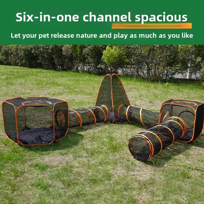 Amazon new outdoor cat with road outdoor dog tent dog game channel pet cage dog cage cat cage pet pass