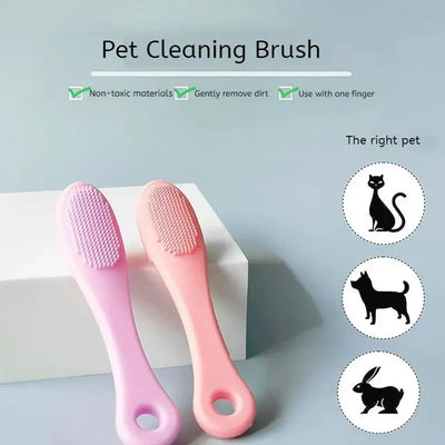 Cat Chin Brush Soft Chin Scrubber Soft Silicone Grooming Chin Scrubber Non-Slip Multifunctional Finger Pet Supplies