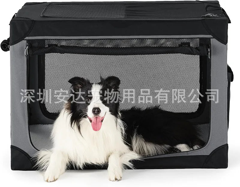 Cross-border dog cage, foldable, lightweight, portable dog kennel, outdoor travel, multi-functional and easy to take care of pet