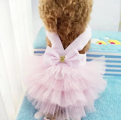 10PCS Pets Accessaries Dogs Cats Princess Flower Lace Dress For Pet Wedding Party Spring Summer small Teddy girl ropa para perro