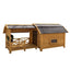 Outdoor Dog House Rainproof Courtyard Dog Villa Medium Kennel Shed Wooden Outdoor Rural Dog House