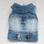 Dark Washed Dog Denim Jacket for Small Medium Dogs, Puppy Sleeveless Jeans Coat with D Ring Chihuahua Yorkie Clothes Pet Apparel