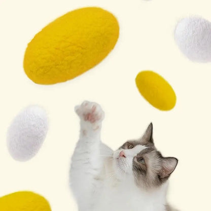 6pcs Pet Toys Balls Natural Silk Cocoon Toys For Cats Pet Cat Interactive Chasing Worm Cocoon Ball Toys Interactive Kitten Toys